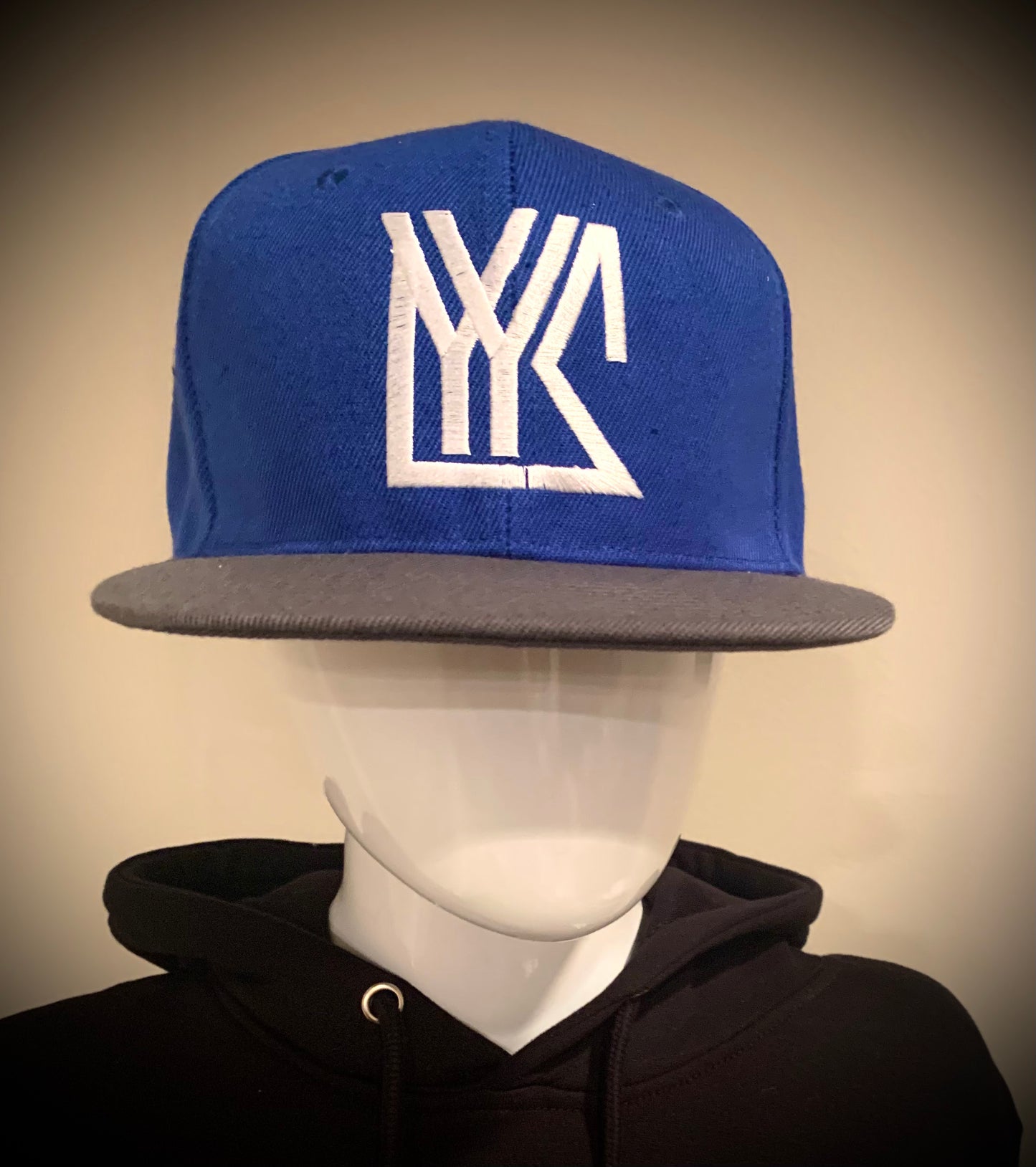 Dark Grey/Royal Blue Snap Back with white Logo